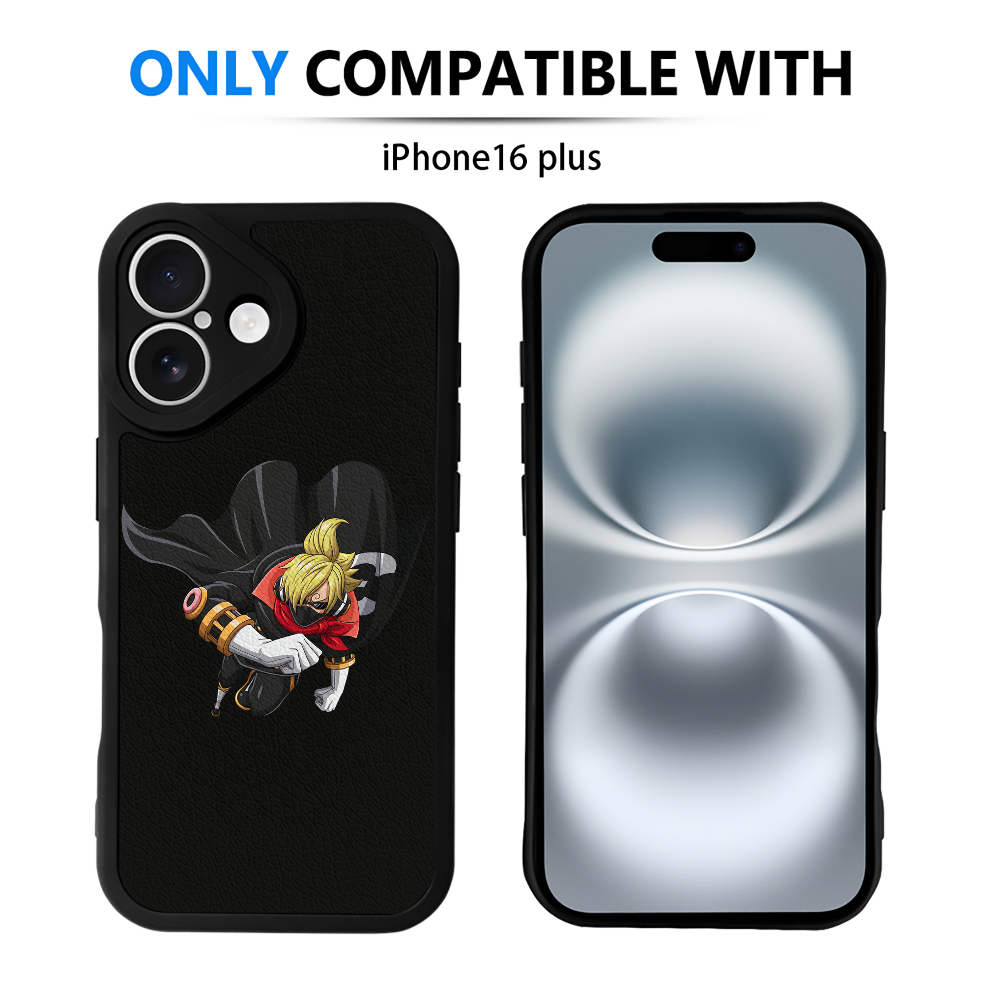 （画像用） ワンピース サンジ ONE PIECE Sanji 【iPhone 16シリーズ対応】シリコンスマホケース（レザー調） 材質：シリコン